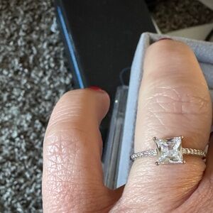 Elegant Silver Ring with Clear Stone CZ